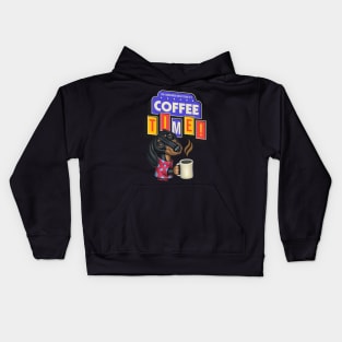 Cute Funny Doxie Dachshund Retro Coffee Kids Hoodie